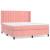 Pat box spring cu saltea, roz, 180x200 cm, catifea GartenMobel Dekor