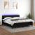 Pat cu arcuri, saltea și LED, negru, 160x200 cm, textil GartenMobel Dekor