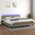 Pat cu arcuri, saltea și LED, gri taupe, 200x200 cm, textil GartenMobel Dekor
