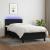 Pat cu arcuri, saltea și LED, negru, 80x200 cm, textil GartenMobel Dekor