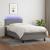 Pat cu arcuri, saltea și LED, gri închis, 90x200 cm, textil GartenMobel Dekor