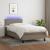 Pat cu arcuri, saltea și LED, gri taupe, 90x200 cm, textil GartenMobel Dekor