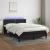Pat cu arcuri, saltea și LED, negru, 140x190 cm, textil GartenMobel Dekor