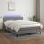 Pat cu arcuri, saltea și LED, gri închis, 140x200 cm, textil GartenMobel Dekor