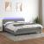 Pat cu arcuri, saltea și LED, gri închis, 180x200 cm, textil GartenMobel Dekor