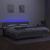 Pat cu arcuri, saltea și LED, gri deschis, 200x200 cm, textil GartenMobel Dekor