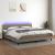 Pat cu arcuri, saltea și LED, gri taupe, 200x200 cm, textil GartenMobel Dekor