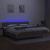 Pat cu arcuri, saltea și LED, gri taupe, 200x200 cm, textil GartenMobel Dekor