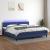 Pat cu arcuri, saltea și LED, albastru, 200x200 cm, textil GartenMobel Dekor