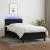Pat cu arcuri, saltea și LED, negru, 90x190 cm, textil GartenMobel Dekor