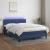 Pat cu arcuri, saltea și LED, albastru, 140x200 cm, textil GartenMobel Dekor