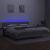 Pat cu arcuri, saltea și LED, gri deschis, 200x200 cm, textil GartenMobel Dekor