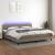 Pat cu arcuri, saltea și LED, gri taupe, 200x200 cm, textil GartenMobel Dekor