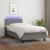 Pat cu arcuri, saltea și LED, gri închis, 90x200 cm, textil GartenMobel Dekor