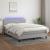 Pat cu arcuri, saltea și LED, gri deschis, 140x190 cm, textil GartenMobel Dekor