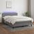 Pat cu arcuri, saltea și LED, gri închis, 140x200 cm, textil GartenMobel Dekor