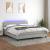 Pat cu arcuri, saltea și LED, gri deschis, 160x200 cm, textil GartenMobel Dekor