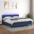 Pat cu arcuri, saltea și LED, albastru, 160x200 cm, textil GartenMobel Dekor