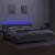 Pat cu arcuri, saltea și LED, gri deschis, 200x200 cm, textil GartenMobel Dekor