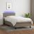 Pat cu arcuri, saltea și LED, gri taupe, 90x200 cm, textil GartenMobel Dekor