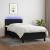 Pat cu arcuri, saltea și LED, negru, 100x200 cm, textil GartenMobel Dekor
