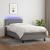 Pat cu arcuri, saltea și LED, gri închis, 80x200 cm, textil GartenMobel Dekor
