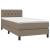 Pat cu arcuri, saltea și LED, gri taupe, 80x200 cm, textil GartenMobel Dekor