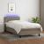 Pat cu arcuri, saltea și LED, gri taupe, 80x200 cm, textil GartenMobel Dekor