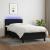 Pat cu arcuri, saltea și LED, negru, 90x190 cm, textil GartenMobel Dekor