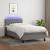 Pat cu arcuri, saltea și LED, gri închis, 90x200 cm, textil GartenMobel Dekor