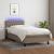 Pat cu arcuri, saltea și LED, gri taupe, 90x200 cm, textil GartenMobel Dekor