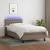 Pat cu arcuri, saltea și LED, Gri taupe, 100x200 cm, textil GartenMobel Dekor