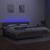 Pat cu arcuri, saltea și LED, gri taupe, 200x200 cm, textil GartenMobel Dekor