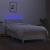 Pat cu arcuri, saltea și LED, crem, 100x200 cm, textil GartenMobel Dekor