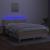 Pat cu arcuri, saltea și LED, crem, 140x190 cm, textil GartenMobel Dekor