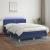 Pat cu arcuri, saltea și LED, albastru, 140x200 cm, textil GartenMobel Dekor