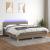 Pat cu arcuri, saltea și LED, gri taupe, 180x200 cm, textil GartenMobel Dekor