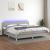 Pat cu arcuri, saltea și LED, gri deschis, 200x200 cm, textil GartenMobel Dekor