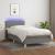 Pat cu arcuri, saltea și LED, gri închis, 90x200 cm, textil GartenMobel Dekor