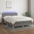 Pat cu arcuri, saltea și LED, gri închis, 140x190 cm, textil GartenMobel Dekor