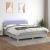 Pat cu arcuri, saltea și LED, gri deschis, 180x200 cm, textil GartenMobel Dekor