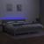 Pat cu arcuri, saltea și LED, gri deschis, 200x200 cm, textil GartenMobel Dekor