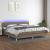 Pat cu arcuri, saltea și LED, gri taupe, 200x200 cm, textil GartenMobel Dekor