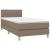Pat cu arcuri, saltea și LED, gri taupe, 90x190 cm, textil GartenMobel Dekor