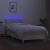 Pat cu arcuri, saltea și LED, crem, 90x190 cm, textil GartenMobel Dekor