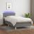 Pat cu arcuri, saltea și LED, gri închis, 90x200 cm, textil GartenMobel Dekor
