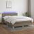 Pat cu arcuri, saltea și LED, gri taupe, 140x200 cm, textil GartenMobel Dekor