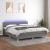 Pat cu arcuri, saltea și LED, gri închis, 160x200 cm, textil GartenMobel Dekor
