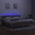 Pat cu arcuri, saltea și LED, gri taupe, 200x200 cm, textil GartenMobel Dekor