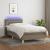 Pat cu arcuri, saltea și LED, gri taupe, 80x200 cm, textil GartenMobel Dekor